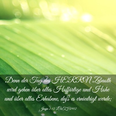 Picture 03 - Jesaja 2:12 LUTH1912 - Denn der Tag des HERRN Zebaoth wird gehen über - Bible Verse Picture
