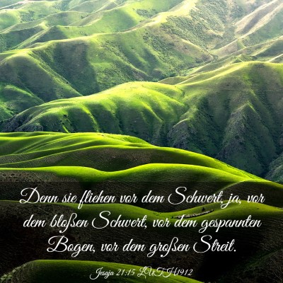 Picture 03 - Jesaja 21:15 LUTH1912 - Denn sie fliehen vor dem Schwert, ja, vor dem - Bible Verse Picture