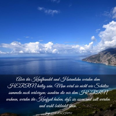 Picture 03 - Jesaja 23:18 LUTH1912 - Aber ihr Kaufhandel und Hurenlohn werden dem - Bible Verse Picture