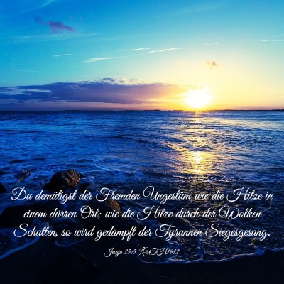 Picture 03 - Jesaja 25:5 LUTH1912 - Du demütigst der Fremden Ungestüm wie die Hitze - Bible Verse Picture
