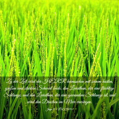 Picture 03 - Jesaja 27:1 LUTH1912 - Zu der Zeit wird der HERR heimsuchen mit seinem - Bible Verse Picture