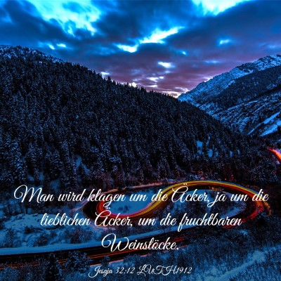 Picture 03 - Jesaja 32:12 LUTH1912 - Man wird klagen um die Äcker, ja um die - Bible Verse Picture