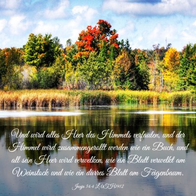 Picture 03 - Jesaja 34:4 LUTH1912 - Und wird alles Heer des Himmels verfaulen, und - Bible Verse Picture