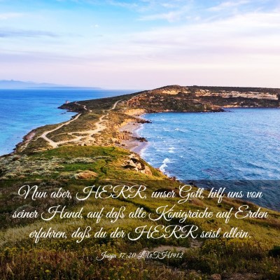 Picture 03 - Jesaja 37:20 LUTH1912 - Nun aber, HERR, unser Gott, hilf uns von seiner - Bible Verse Picture