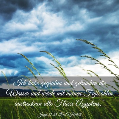 Picture 03 - Jesaja 37:25 LUTH1912 - Ich habe gegraben und getrunken die Wasser und - Bible Verse Picture