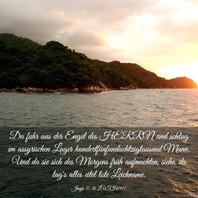 Picture 03 - Jesaja 37:36 LUTH1912 - Da fuhr aus der Engel des HERRN und schlug im - Bible Verse Picture