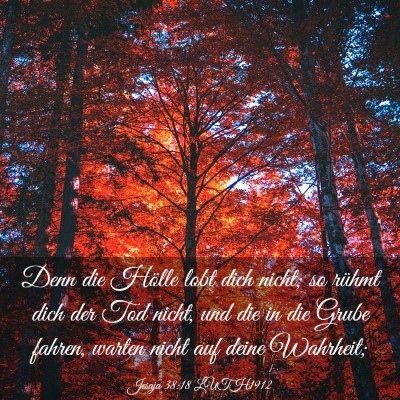 Picture 03 - Jesaja 38:18 LUTH1912 - Denn die Hölle lobt dich nicht; so rühmt dich - Bible Verse Picture