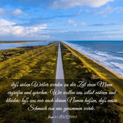 Picture 03 - Jesaja 4:1 LUTH1912 - daß sieben Weiber werden zu der Zeit einen Mann - Bible Verse Picture