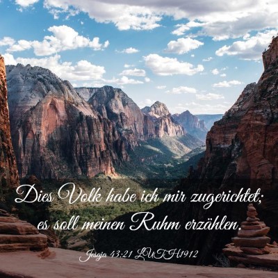 Picture 03 - Jesaja 43:21 LUTH1912 - Dies Volk habe ich mir zugerichtet; es soll - Bible Verse Picture