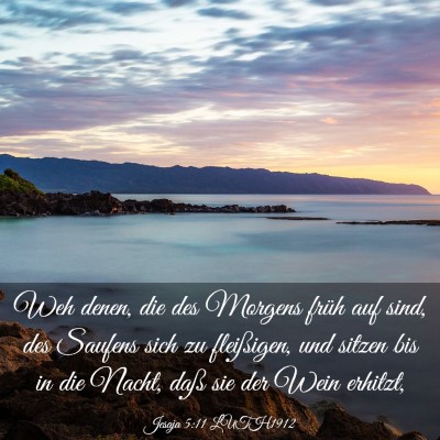 Picture 03 - Jesaja 5:11 LUTH1912 - Weh denen, die des Morgens früh auf sind, des - Bible Verse Picture