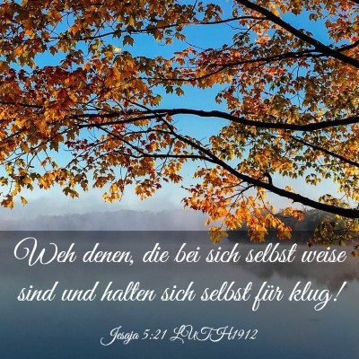 Picture 03 - Jesaja 5:21 LUTH1912 - Weh denen, die bei sich selbst weise sind und - Bible Verse Picture