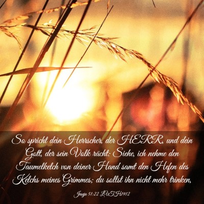 Picture 03 - Jesaja 51:22 LUTH1912 - So spricht dein Herrscher, der HERR, und dein - Bible Verse Picture