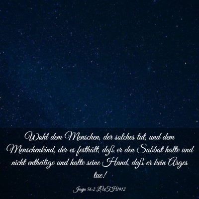 Picture 03 - Jesaja 56:2 LUTH1912 - Wohl dem Menschen, der solches tut, und dem - Bible Verse Picture