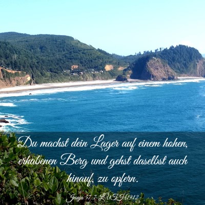 Picture 03 - Jesaja 57:7 LUTH1912 - Du machst dein Lager auf einem hohen, erhabenen - Bible Verse Picture