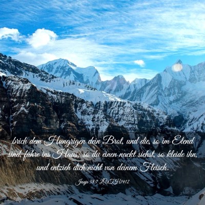Picture 03 - Jesaja 58:7 LUTH1912 - brich dem Hungrigen dein Brot, und die, so im - Bible Verse Picture
