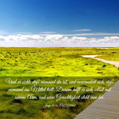 Picture 03 - Jesaja 59:16 LUTH1912 - Und er sieht, daß niemand da ist, und verwundert - Bible Verse Picture