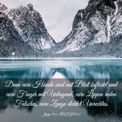 Picture 03 - Jesaja 59:3 LUTH1912 - Denn eure Hände sind mit Blut befleckt und eure - Bible Verse Picture