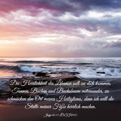 Picture 03 - Jesaja 60:13 LUTH1912 - Die Herrlichkeit des Libanon soll an dich kommen, - Bible Verse Picture