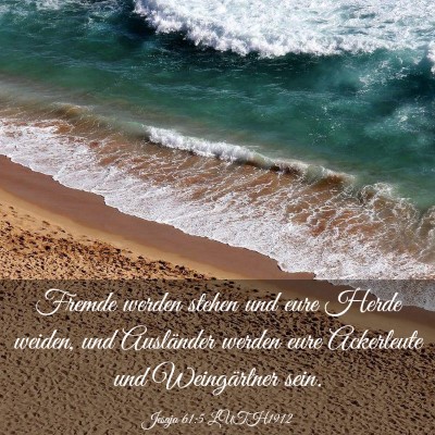 Picture 03 - Jesaja 61:5 LUTH1912 - Fremde werden stehen und eure Herde weiden, und - Bible Verse Picture