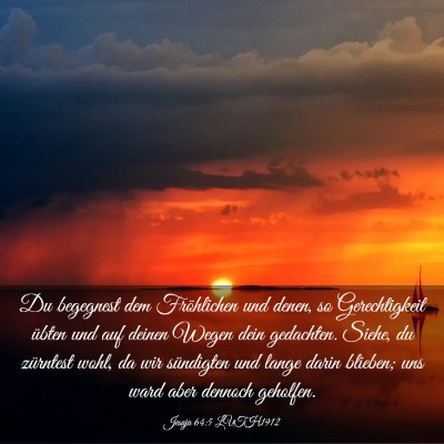 Picture 03 - Jesaja 64:5 LUTH1912 - Du begegnest dem Fröhlichen und denen, so - Bible Verse Picture