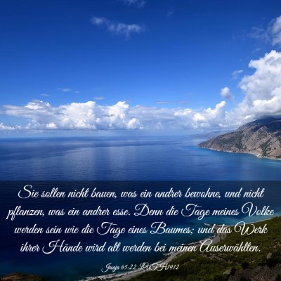Picture 03 - Jesaja 65:22 LUTH1912 - Sie sollen nicht bauen, was ein andrer bewohne, - Bible Verse Picture