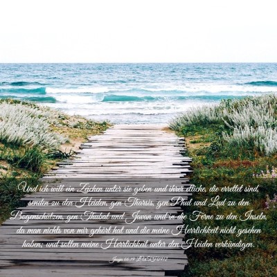 Picture 03 - Jesaja 66:19 LUTH1912 - Und ich will ein Zeichen unter sie geben und - Bible Verse Picture