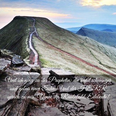 Picture 03 - Jesaja 8:3 LUTH1912 - Und ich ging zu der Prophetin; die ward schwanger - Bible Verse Picture