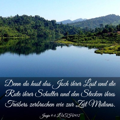 Picture 03 - Jesaja 9:4 LUTH1912 - Denn du hast das Joch ihrer Last und die Rute - Bible Verse Picture
