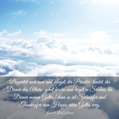Picture 03 - Joel 1:13 LUTH1912 - Begürtet euch nun und klaget, ihr Priester; - Bible Verse Picture