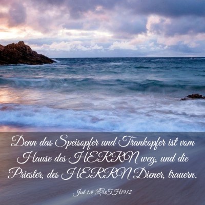 Picture 03 - Joel 1:9 LUTH1912 - Denn das Speisopfer und Trankopfer ist vom Hause - Bible Verse Picture