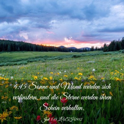 Picture 03 - Joel 3:15 LUTH1912 - 4:15 Sonne und Mond werden sich verfinstern, und - Bible Verse Picture