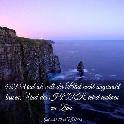 Picture 03 - Joel 3:21 LUTH1912 - 4:21 Und ich will ihr Blut nicht ungerächt - Bible Verse Picture