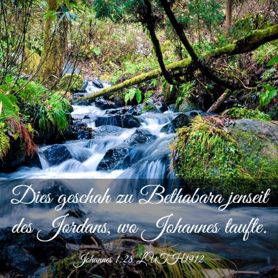 Picture 03 - Johannes 1:28 LUTH1912 - Dies geschah zu Bethabara jenseit des Jordans, wo - Bible Verse Picture