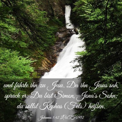 Picture 03 - Johannes 1:42 LUTH1912 - und führte ihn zu Jesu. Da ihn Jesus sah, sprach - Bible Verse Picture