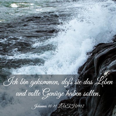 Picture 03 - Johannes 10:11 LUTH1912 - Ich bin gekommen, daß sie das Leben und volle - Bible Verse Picture
