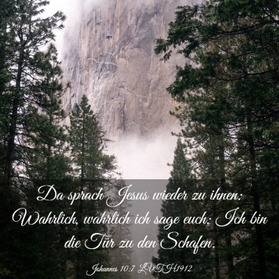 Picture 03 - Johannes 10:7 LUTH1912 - Da sprach Jesus wieder zu ihnen: Wahrlich, - Bible Verse Picture