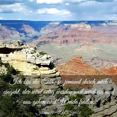 Picture 03 - Johannes 10:9 LUTH1912 - Ich bin die Tür; so jemand durch mich eingeht, - Bible Verse Picture