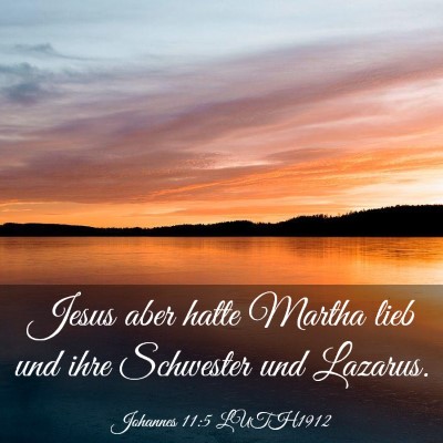 Picture 03 - Johannes 11:5 LUTH1912 - Jesus aber hatte Martha lieb und ihre Schwester - Bible Verse Picture