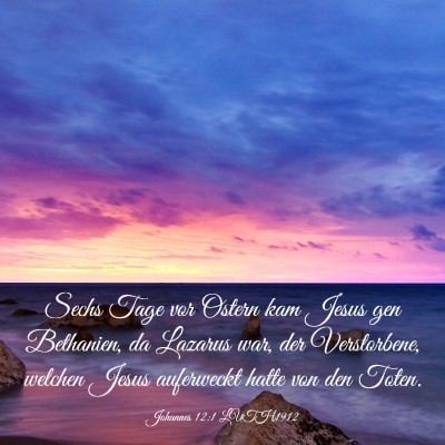 Picture 03 - Johannes 12:1 LUTH1912 - Sechs Tage vor Ostern kam Jesus gen Bethanien, da - Bible Verse Picture
