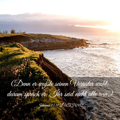 Picture 03 - Johannes 13:11 LUTH1912 - (Denn er wußte seinen Verräter wohl; darum - Bible Verse Picture