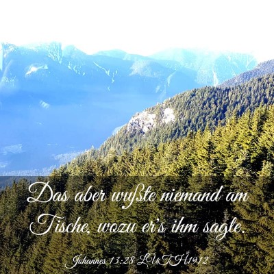 Picture 03 - Johannes 13:28 LUTH1912 - Das aber wußte niemand am Tische, wozu er's ihm - Bible Verse Picture