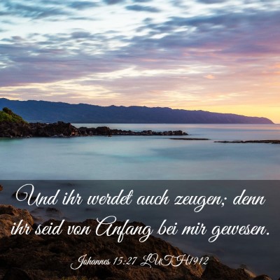 Picture 03 - Johannes 15:27 LUTH1912 - Und ihr werdet auch zeugen; denn ihr seid von - Bible Verse Picture