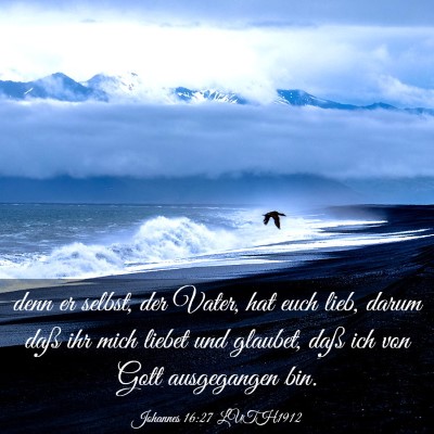 Picture 03 - Johannes 16:27 LUTH1912 - denn er selbst, der Vater, hat euch lieb, darum - Bible Verse Picture