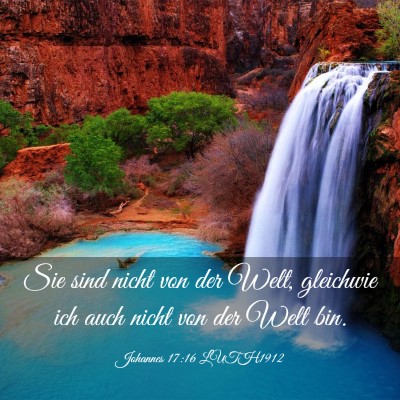 Picture 03 - Johannes 17:16 LUTH1912 - Sie sind nicht von der Welt, gleichwie ich auch - Bible Verse Picture
