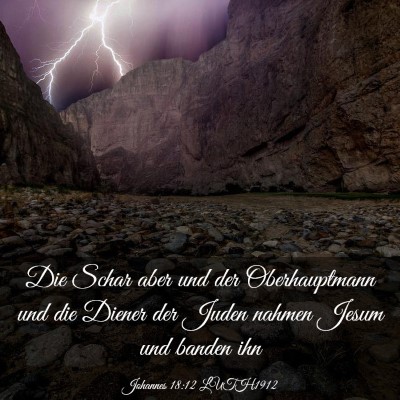 Picture 03 - Johannes 18:12 LUTH1912 - Die Schar aber und der Oberhauptmann und die - Bible Verse Picture