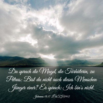 Picture 03 - Johannes 18:17 LUTH1912 - Da sprach die Magd, die Türhüterin, zu Petrus: - Bible Verse Picture