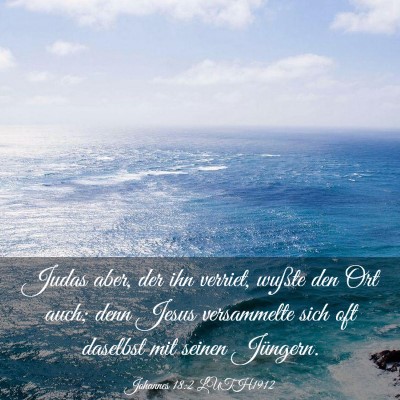 Picture 03 - Johannes 18:2 LUTH1912 - Judas aber, der ihn verriet, wußte den Ort auch; - Bible Verse Picture