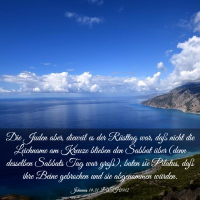Picture 03 - Johannes 19:31 LUTH1912 - Die Juden aber, dieweil es der Rüsttag war, daß - Bible Verse Picture