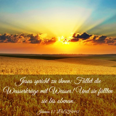 Picture 03 - Johannes 2:7 LUTH1912 - Jesus spricht zu ihnen: Füllet die Wasserkrüge - Bible Verse Picture