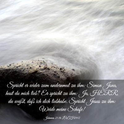 Picture 03 - Johannes 21:16 LUTH1912 - Spricht er wider zum andernmal zu ihm: Simon - Bible Verse Picture